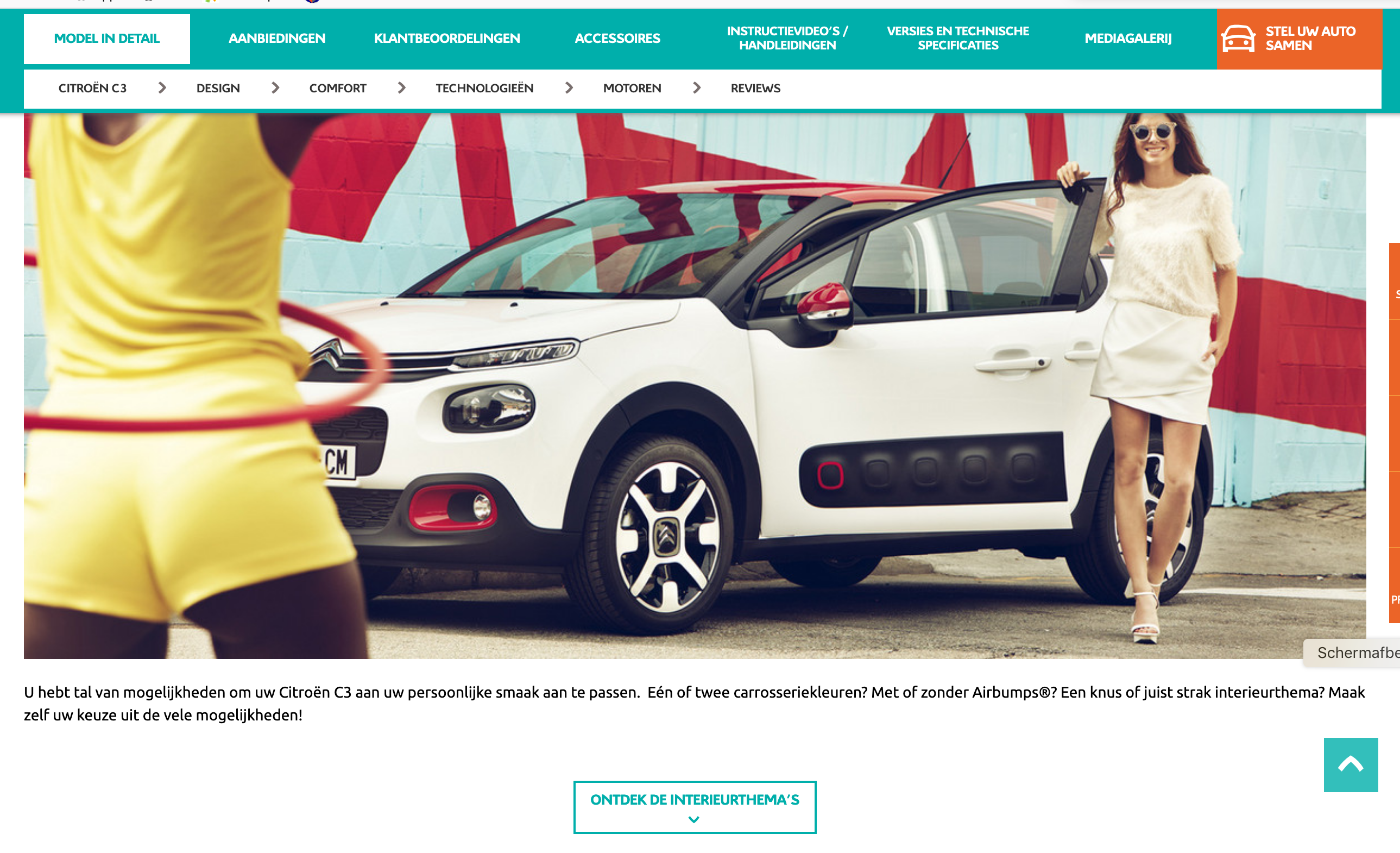 Vrouw aan het stuur - auto configurator - verleidelijke kleur