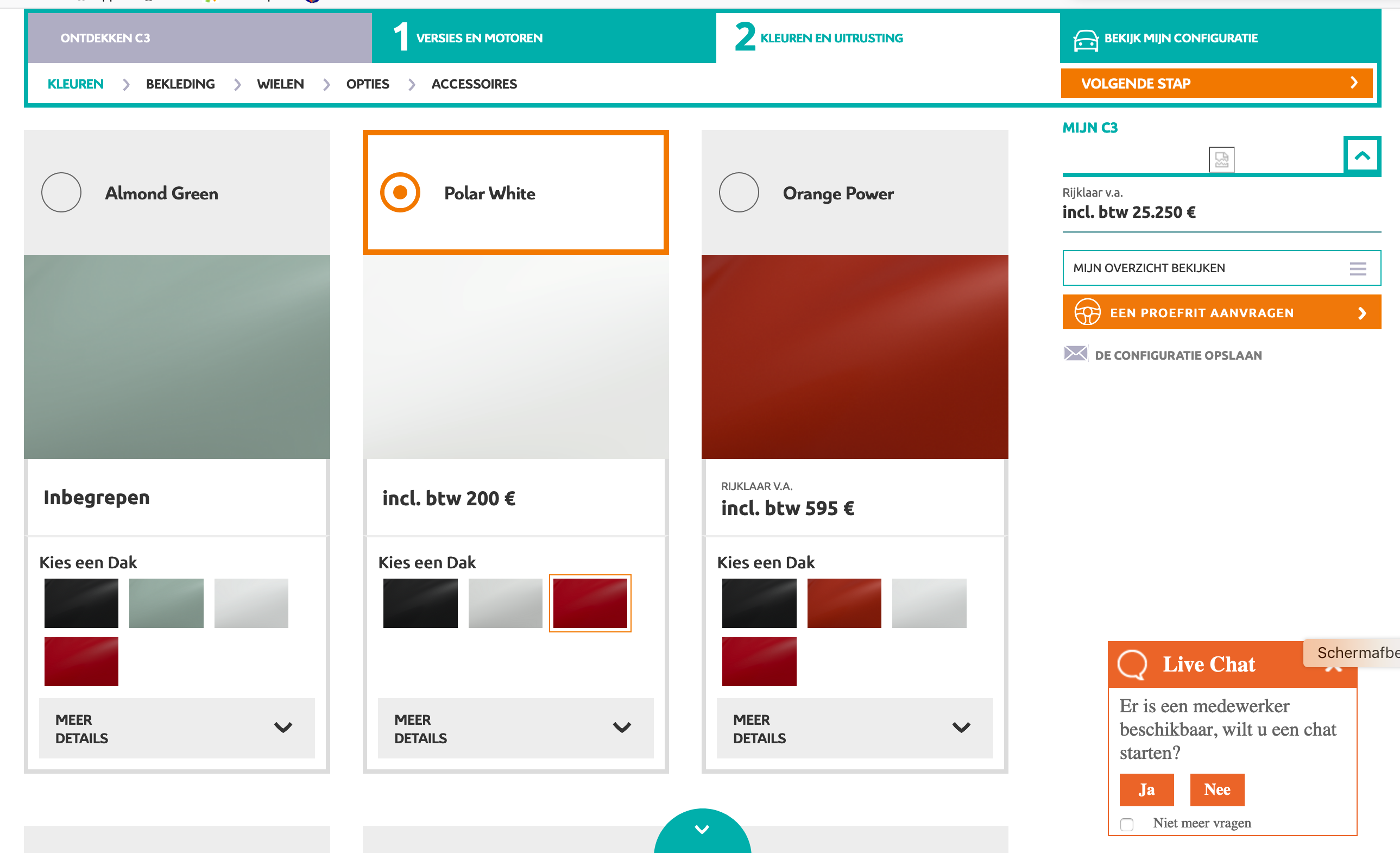Vrouw aan het stuur - auto configurator - kleur kiezen
